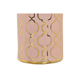 Vaso DKD Home Decor 13,5 x 13,5 x 36 cm Porcelana Cor de Rosa Dourado Oriental Cromado