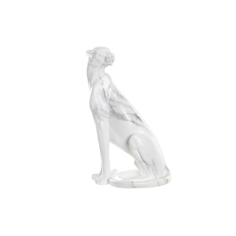 Figura Decorativa DKD Home Decor Cinzento Branco Leopardo Resina Mármore (25 x 18 x 41 cm)