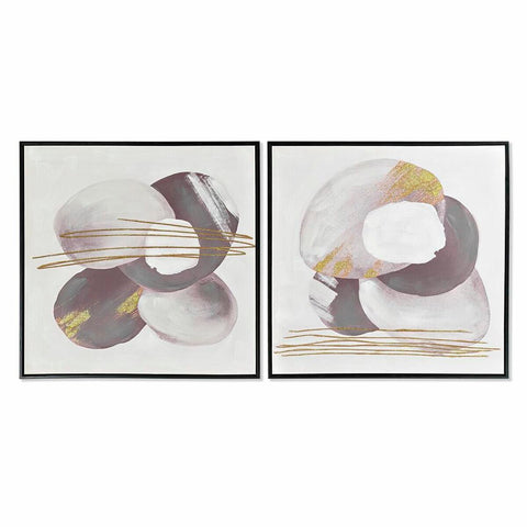 Pintura DKD Home Decor Abstrato 60 x 3,5 x 60 cm Urbana (2 Unidades)