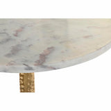 Mesa de apoio DKD Home Decor Branco Dourado Alumínio Mármore 40 x 40 x 61 cm