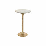 Mesa de apoio DKD Home Decor Branco Dourado Alumínio Mármore 40 x 40 x 61 cm