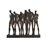 Figura Decorativa DKD Home Decor Preto Cobre Resina Pessoas Moderno (40 x 10,5 x 34,5 cm)