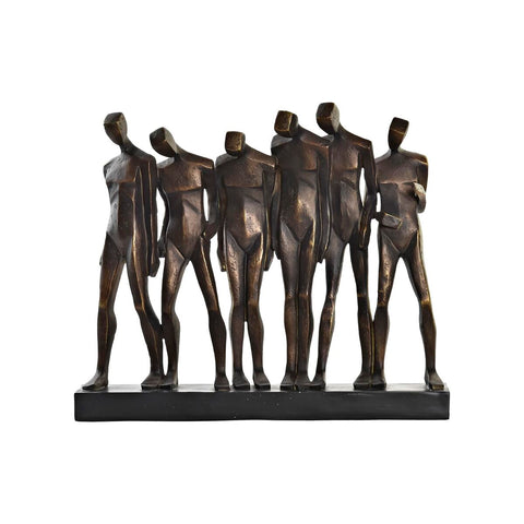 Figura Decorativa DKD Home Decor Preto Cobre Resina Pessoas Moderno (40 x 10,5 x 34,5 cm)