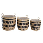 Conjunto de Cestas DKD Home Decor Poliéster Colonial Fibra (38 x 38 x 36 cm)