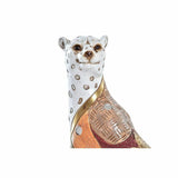 Figura Decorativa DKD Home Decor 15 x 8 x 25 cm Laranja Branco Leopardo Colonial