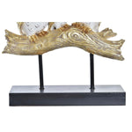 Figura Decorativa DKD Home Decor Tronco 24 x 9 x 26 cm Corujas Preto Dourado Branco