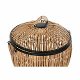 Conjunto de Cestos DKD Home Decor Preto Natural Metal Rotim 48 x 48 x 55 cm (2 Unidades)