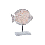 Figura Decorativa DKD Home Decor 27,4 x 9 x 32 cm Natural Cinzento Peixe Mediterrâneo