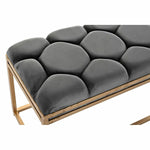 Banqueta DKD Home Decor   Dourado Cinzento escuro Poliéster Metal 100 x 40 x 50 cm