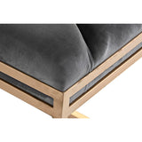 Banqueta DKD Home Decor   Dourado Cinzento escuro Poliéster Metal 100 x 40 x 50 cm