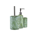 Conjunto de Banho DKD Home Decor Verde Prateado Polipropileno Dolomite Tropical Folha de planta 9,5 x 9,5 x 37 cm