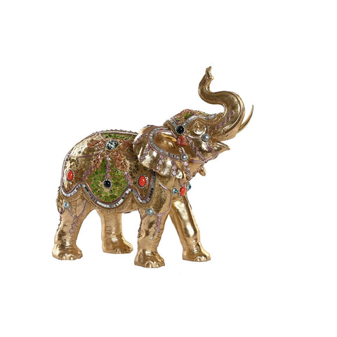 Figura Decorativa DKD Home Decor 33 x 15,5 x 31 cm Elefante Dourado Colonial