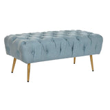 Banqueta DKD Home Decor   103 x 46 x 42 cm Azul Dourado Metal