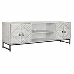 Móvel de TV DKD Home Decor 180 x 40 x 60 cm Preto Metal Branco Madeira de mangueira