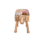 Banqueta DKD Home Decor Elefante Multicolor Madeira de mangueira 65 x 31,7 x 38 cm