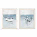 Pintura DKD Home Decor 55 x 2,5 x 70 cm Barco Mediterrâneo (2 Unidades)