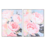 Pintura DKD Home Decor 60 x 3,5 x 80 cm 60 x 3 x 80 cm Bloemen Romântico (2 Unidades)