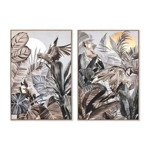 Pintura DKD Home Decor Tropical 83 x 4,5 x 122,5 cm 83 x 4,5 x 123 cm (2 Unidades)