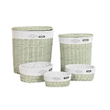 Conjunto de Cestos DKD Home Decor Verde vime 51 x 37 x 56 cm (5 Peças)