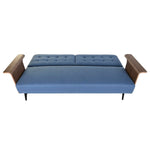 Sofá-cama DKD Home Decor Preto Azul Metal Castanho Poliéster Madeira de eucalipto (203 x 87 x 81 cm)