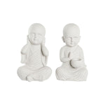 Figura Decorativa DKD Home Decor 25,5 x 19 x 39 cm Branco Monge Oriental (2 Unidades)