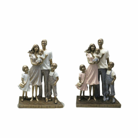 Figura Decorativa DKD Home Decor 24 x 11,5 x 34 cm Multicolor Família (2 Unidades)