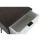 Mesa de Cabeceira DKD Home Decor 45 x 38 x 50 cm Preto Metal Branco Madeira de mangueira Wengue