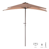 Parasol 240 x 125 x 250 cm Taupe Alumínio