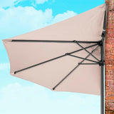 Parasol 240 x 125 x 250 cm Taupe Alumínio