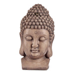 Figura Decorativa para Jardim Buda Cabeça Cinzento Poliresina (35 x 65,5 x 38 cm)