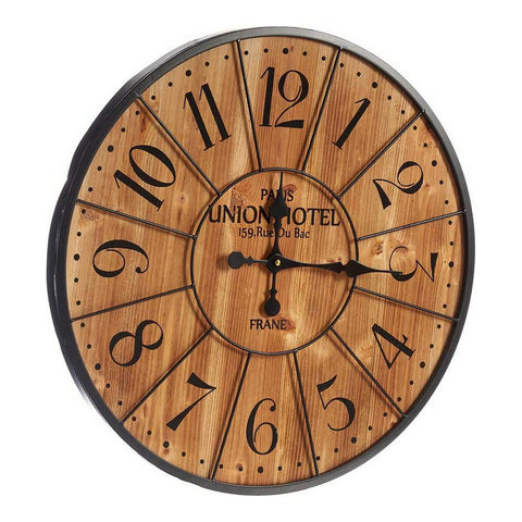 Relógio de Parede Preto Catanho escuro Metal Madeira (60 x 4,5 x 60 cm)