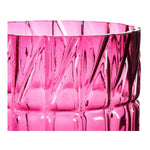 Vaso Cor de Rosa Lapidado Cristal (13 x 26,5 x 13 cm)