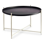 Mesa de apoio Preto Branco Metal (76,5 x 46 x 76,5 cm)