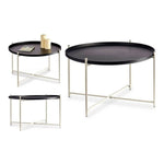 Mesa de apoio Preto Branco Metal (76,5 x 46 x 76,5 cm)