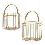 Cabaz Dourado Metal 25 x 35 x 25 cm Cilíndrica (2 pcs)