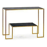 Hall de Entrada BIG-S3605005 Preto Dourado Metal Cristal