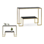 Hall de Entrada BIG-S3605005 Preto Dourado Metal Cristal