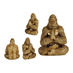 Figura Decorativa Gorila Yoga Dourado 16 x 27,5 x 22 cm