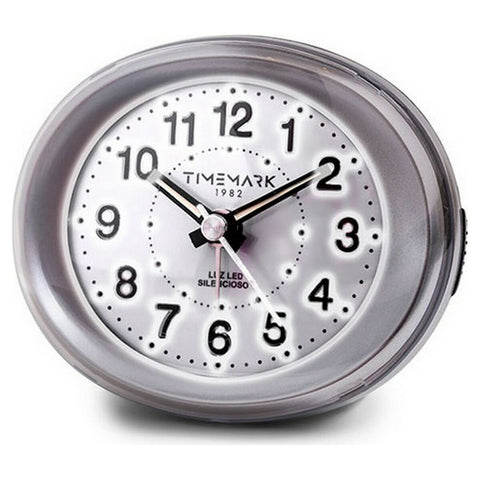 Relógio-despertador analógico Timemark Prateado Leve LED Silencioso Snooze Modo noturno 9 x 9 x 5,5 cm (9 x 9 x 5,5 cm)