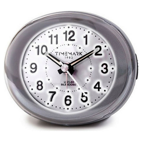 Relógio-despertador analógico Timemark Cinzento Leve LED Silencioso Snooze Modo noturno 9 x 9 x 5,5 cm (9 x 9 x 5,5 cm)