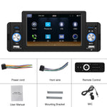 Rádio para automóvel 1Din 5" com Apple Carplay/AndroidTouchscreen Bluetooth FM
