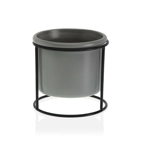 Vaso Versa Cerâmica Metal (13,5 x 12,5 x 13,5 cm)