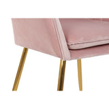 Cadeira com braços DKD Home Decor Cor de Rosa 56 x 57 x 85 cm Dourado Metal