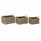 Conjunto de Cestas DKD Home Decor Metal Colonial Fibra (41 x 29 x 29 cm) (3 pcs)