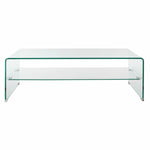 Mesa de apoio DKD Home Decor 120,5 x 60,5 x 40 cm Cristal Transparente Alumínio Plástico (2 Unidades)