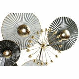 Decoração de Parede DKD Home Decor Cinzento Dourado Metal Branco Oriental (91 x 6,4 x 50 cm)