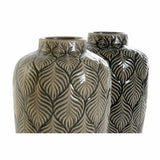 Vaso DKD Home Decor Bege Porcelana Cinzento Verde Oriental 16 x 16 x 26 cm (2 Unidades)