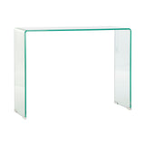 Mesa de apoio DKD Home Decor 100 x 28 x 75 cm Cristal Transparente Plástico