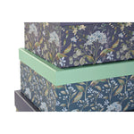 Conjunto de Caixas de Organização Empilháveis DKD Home Decor Roxo Verde Cartão (43,5 x 33,5 x 15,5 cm)