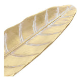 Tabuleiro DKD Home Decor 8424001813735 Decorativa 40 x 7,8 x 5,3 cm Dourado Tropical Folha de planta